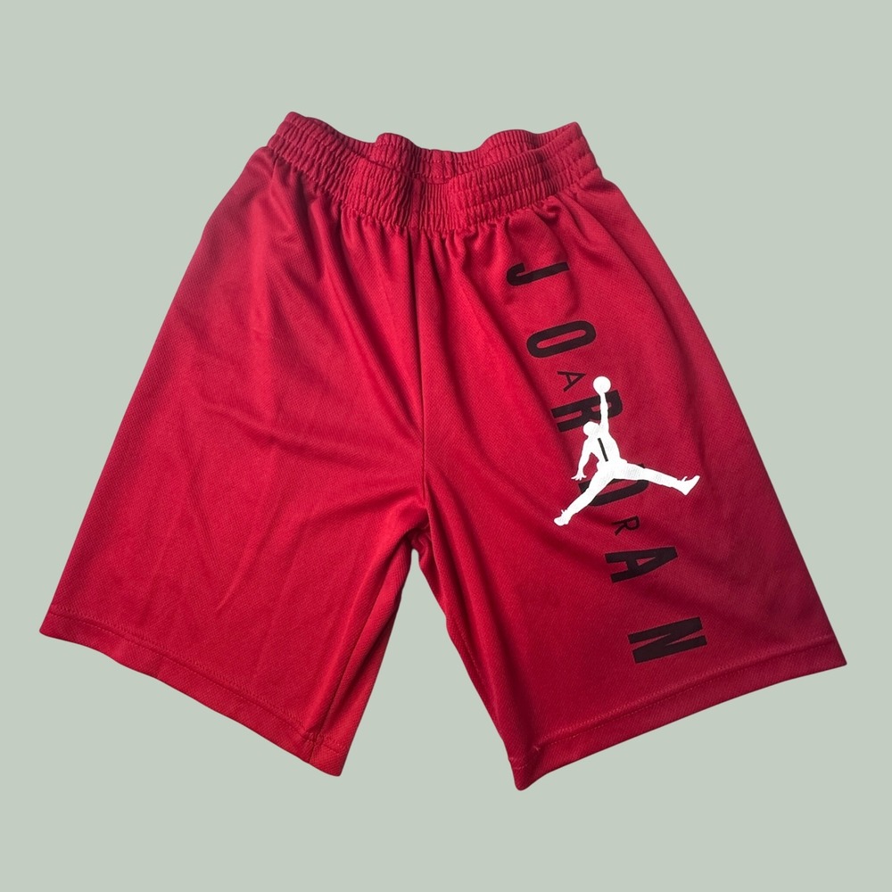 Jordan Shorts Kids Large Red Jumpman Basketball Mesh Athletic 12-13 Years